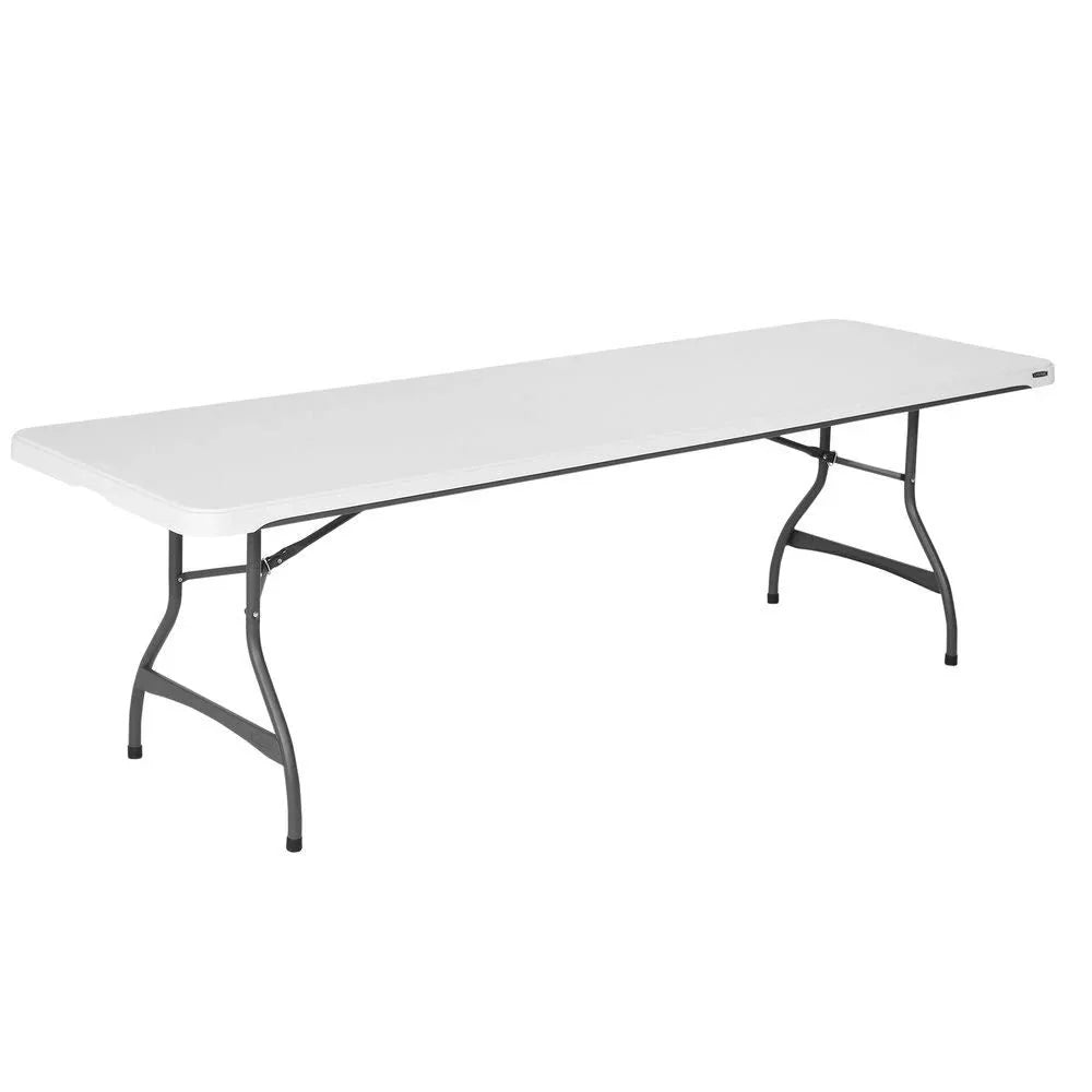 4-Pack Commercial 8-Ft. Folding Tables. Stacking. White