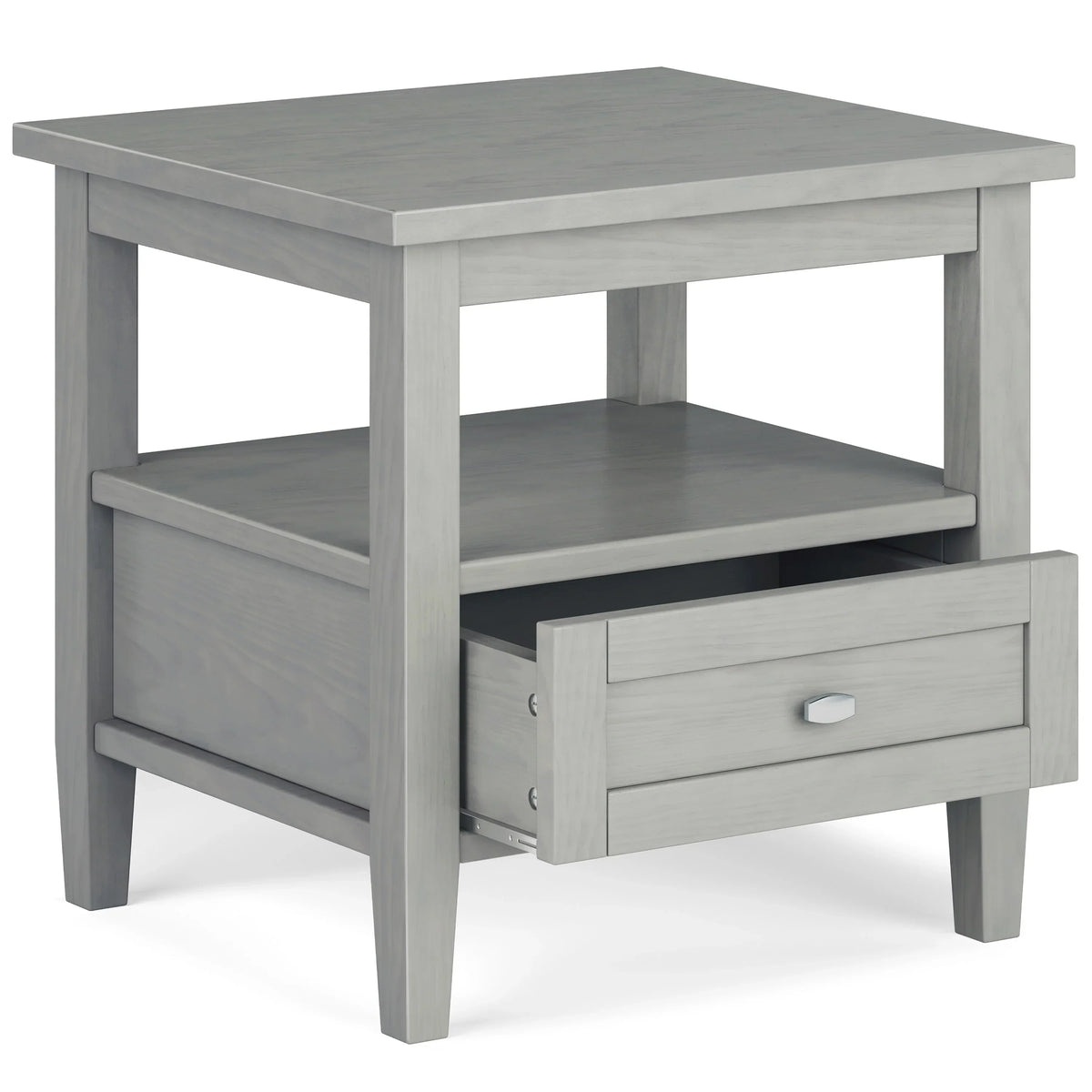 20 Inch Wide Solid Wood Rectangle End Table. Transitional Side Table