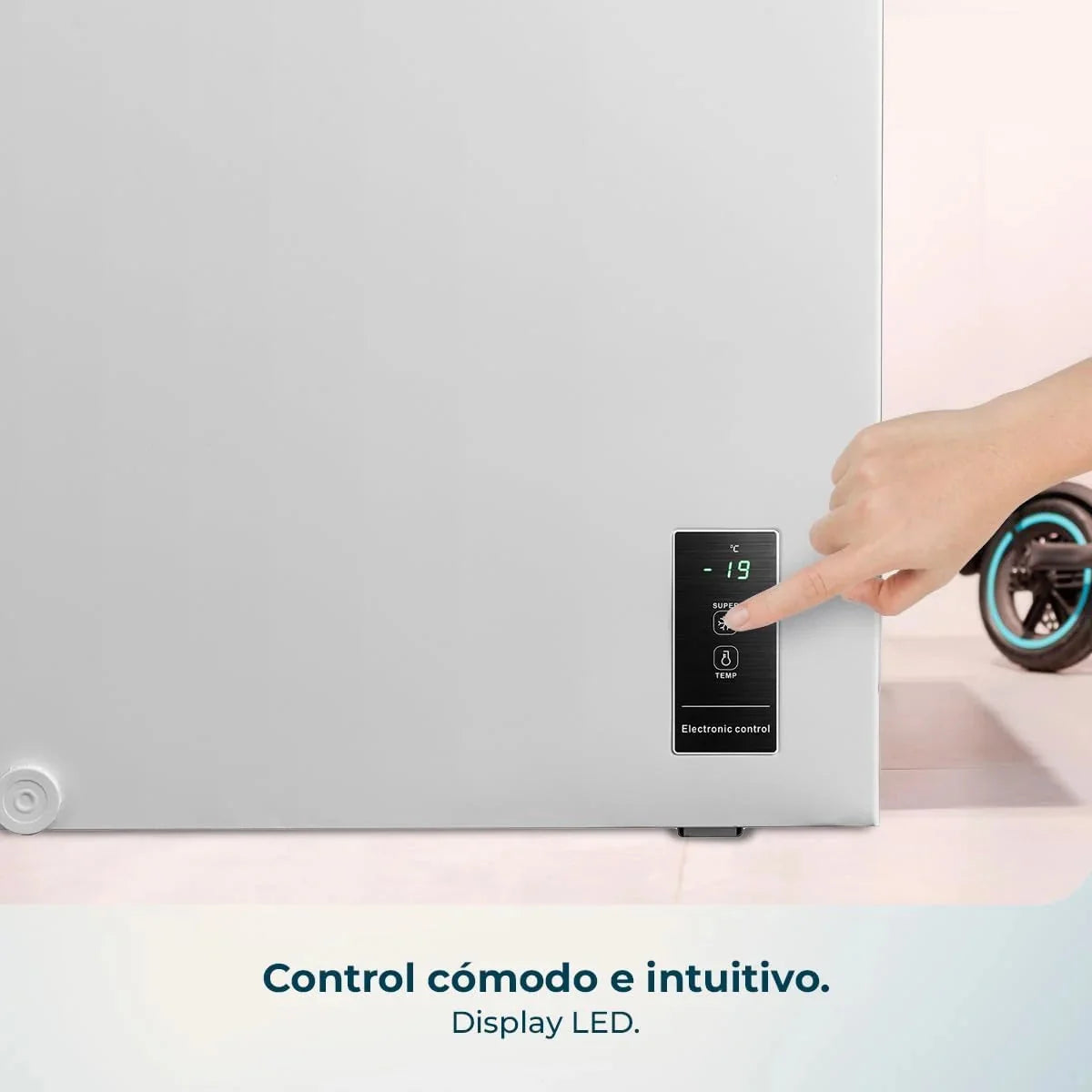 Cecotec Congelador Horizontal 143L Bolero CoolMarket Chest 143P White E. Cesta con Asas. Control Electrónico LED. UltraContact D-Cool. Dual Function.