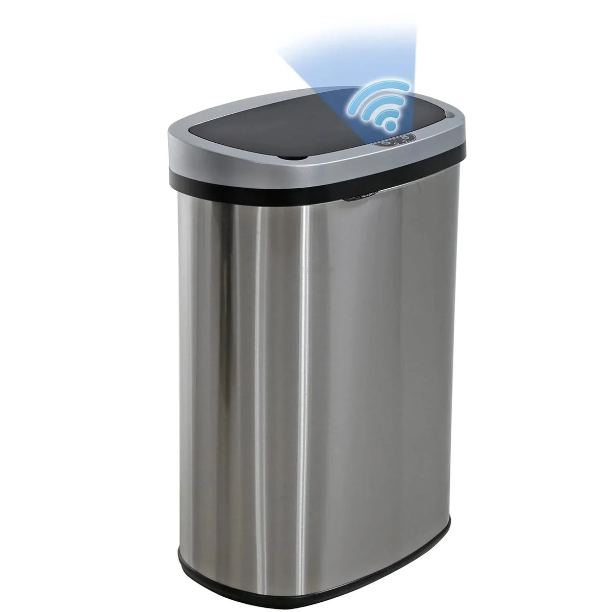 13 Gallon Automatic Kitchen Trash Can with Lid. Touchless Motion Sensor Garbage Bin