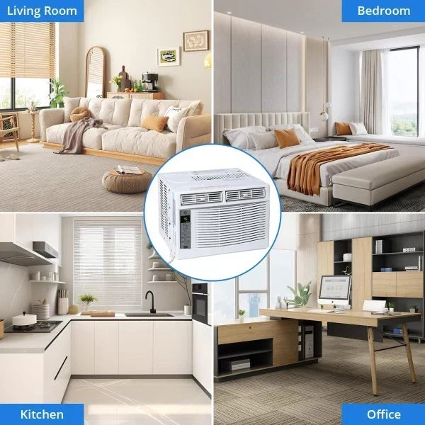 Window Air Conditioner With Reusable Filter & Controls. 6000 BTU 115V~. Suitable for 250 Sq.Ft