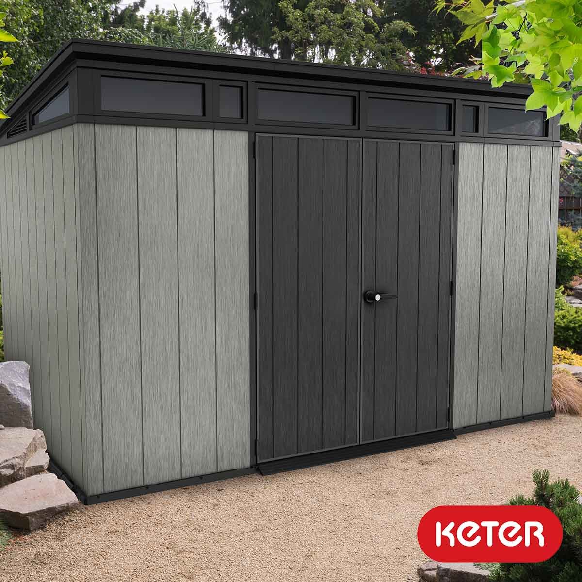 2026 Keter Artisan Cobertizo de Jardín 11 x 7 pies (3.4 x 2.1 m) – Solución Elegante y Robusta para Almacenamiento Exterior