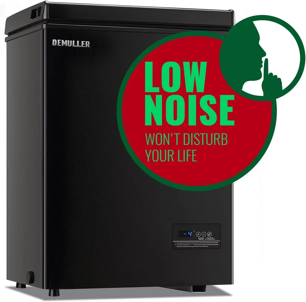 5.0 Cu. Ft. Chest Freezer with 2 Removable Stainless Steel Baskets. Electronic Control. 41°F to -15°F. Black