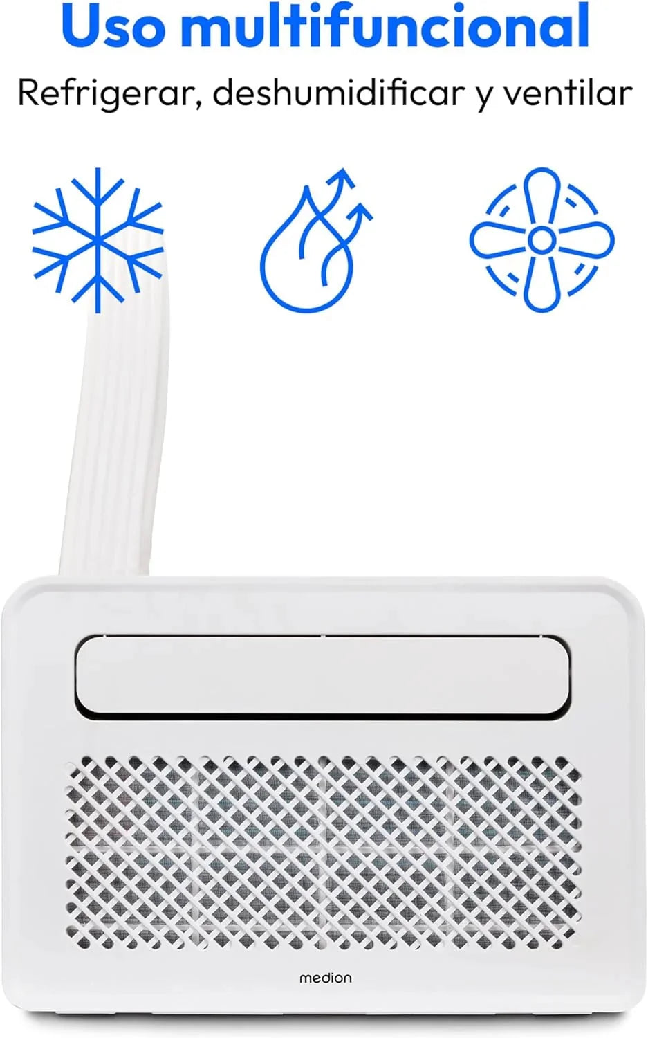 MEDION Smart Split Aire Acondicionado Caravana P502 (5000 BTU. 3 en 1. Refrigeración. Deshumidificación. Ventilador. hasta 12 m². ideal para caravanas