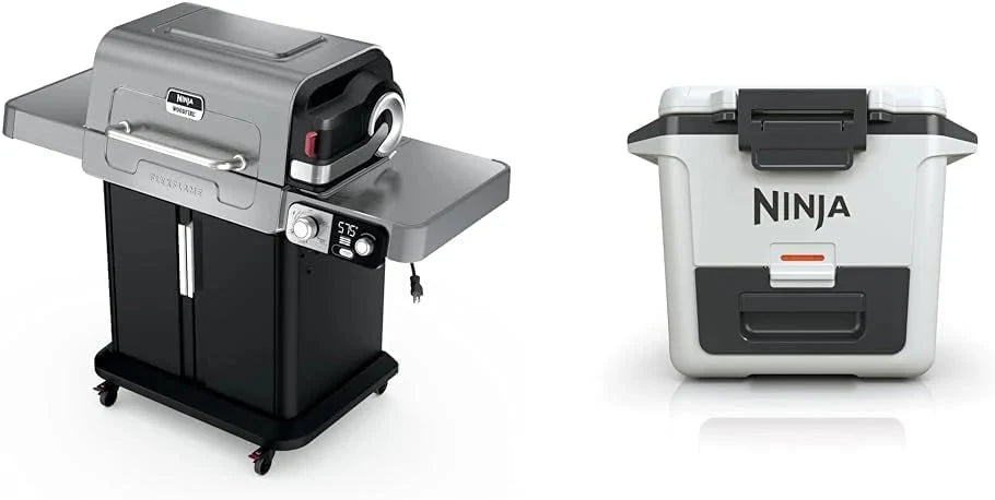 5-in-1 Electric and Propane Grill. 3-Burner Outdoor BBQ Grill and Smoker with Digital Controls. Griddle and Pizza Maker. Stainless Steel