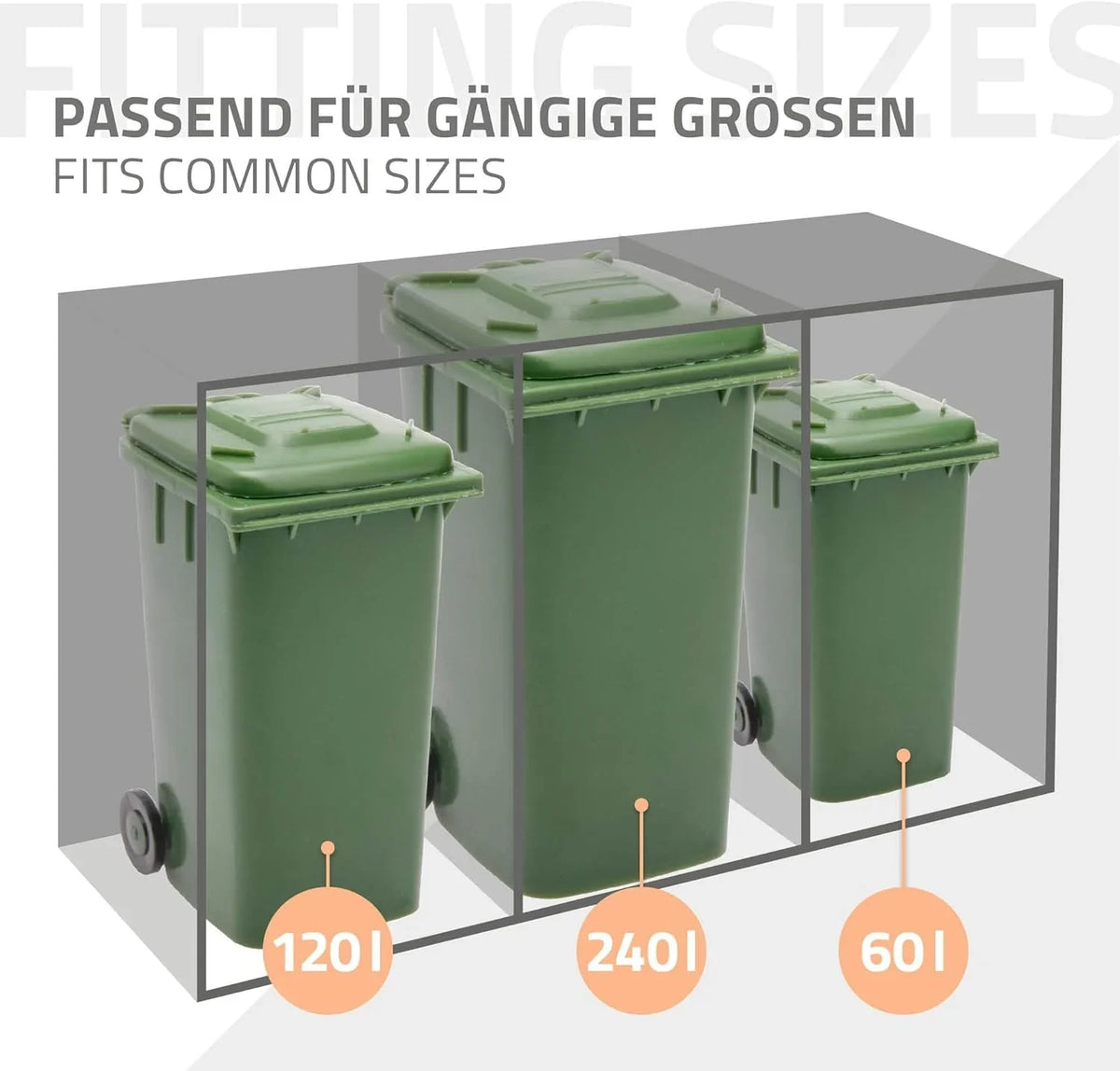ML-Design Mülltonnenbox 3er 3 Tonnen 240L 200x80x116.3cm Anthrazit-Holzoptik. Stahl wetterfest/abschließbar Mülltonnenverkleidung Klappdeckel/3 Türen.