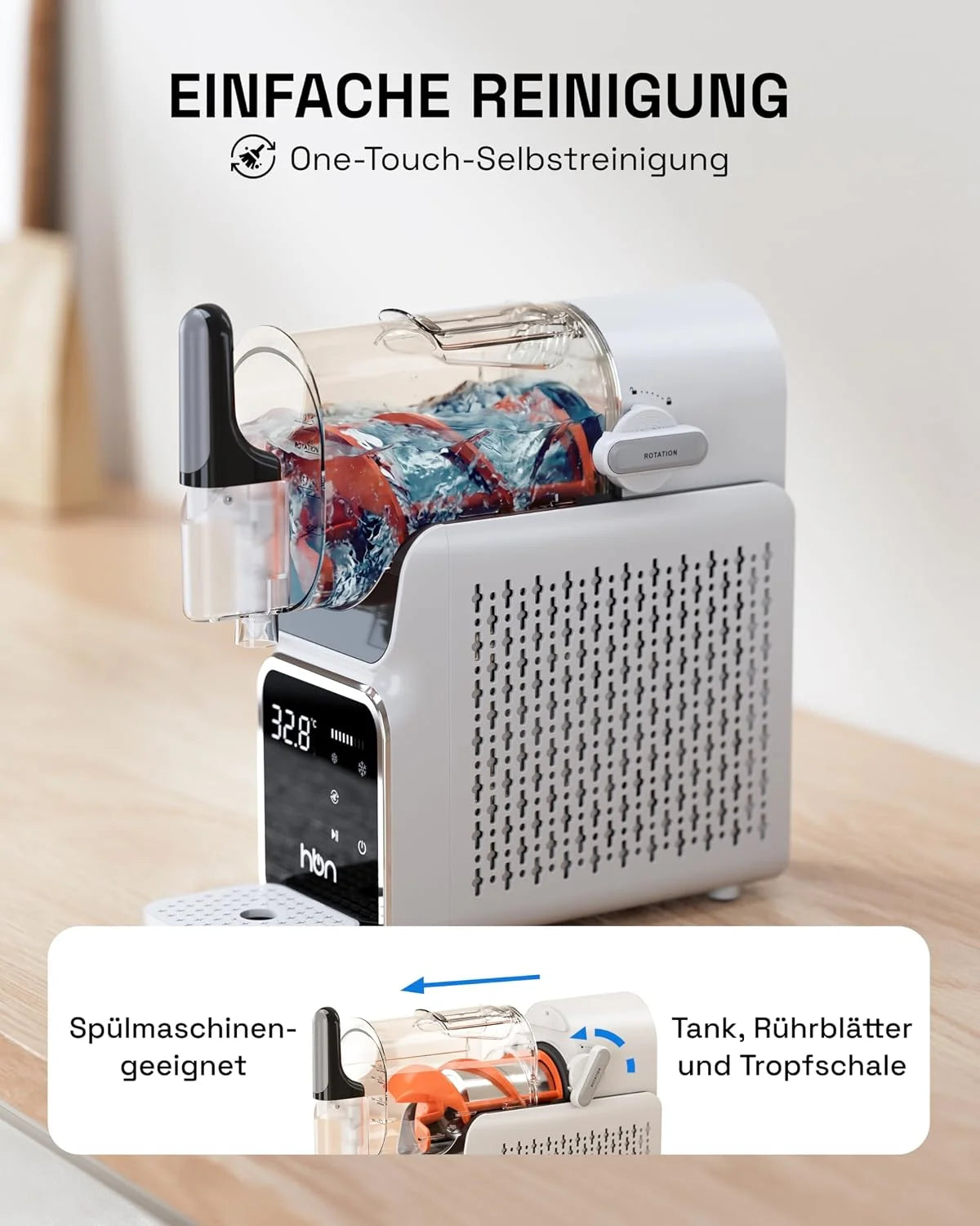 HBN Slush Maschine 2L Softeismaschine für Zuhause mit Selbstreinigende. kein Eis nötig. 6 Programme für Slushies. Cocktails. Margaritas. Frappés &
