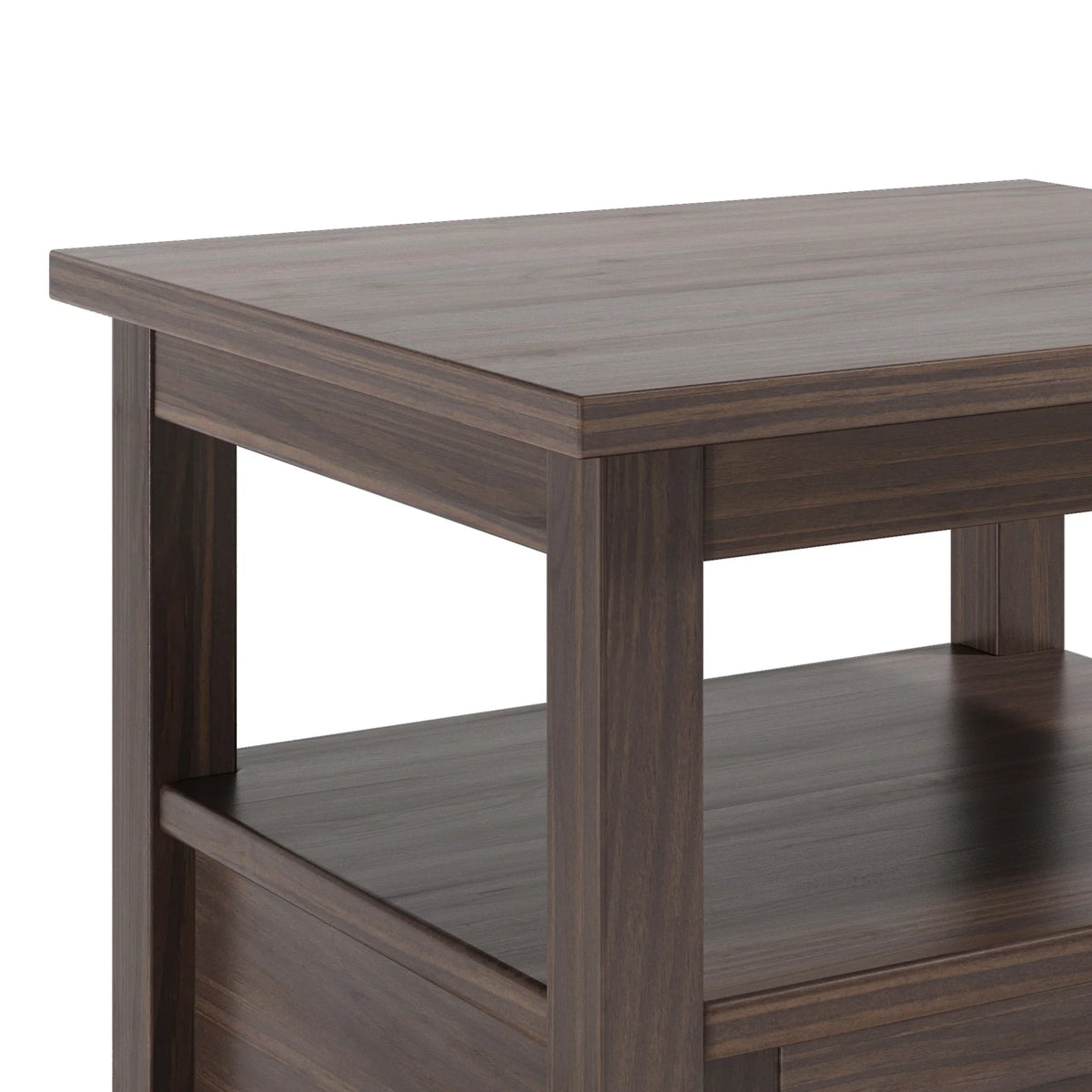 20 Inch Wide Solid Wood Rectangle End Table. Transitional Side Table