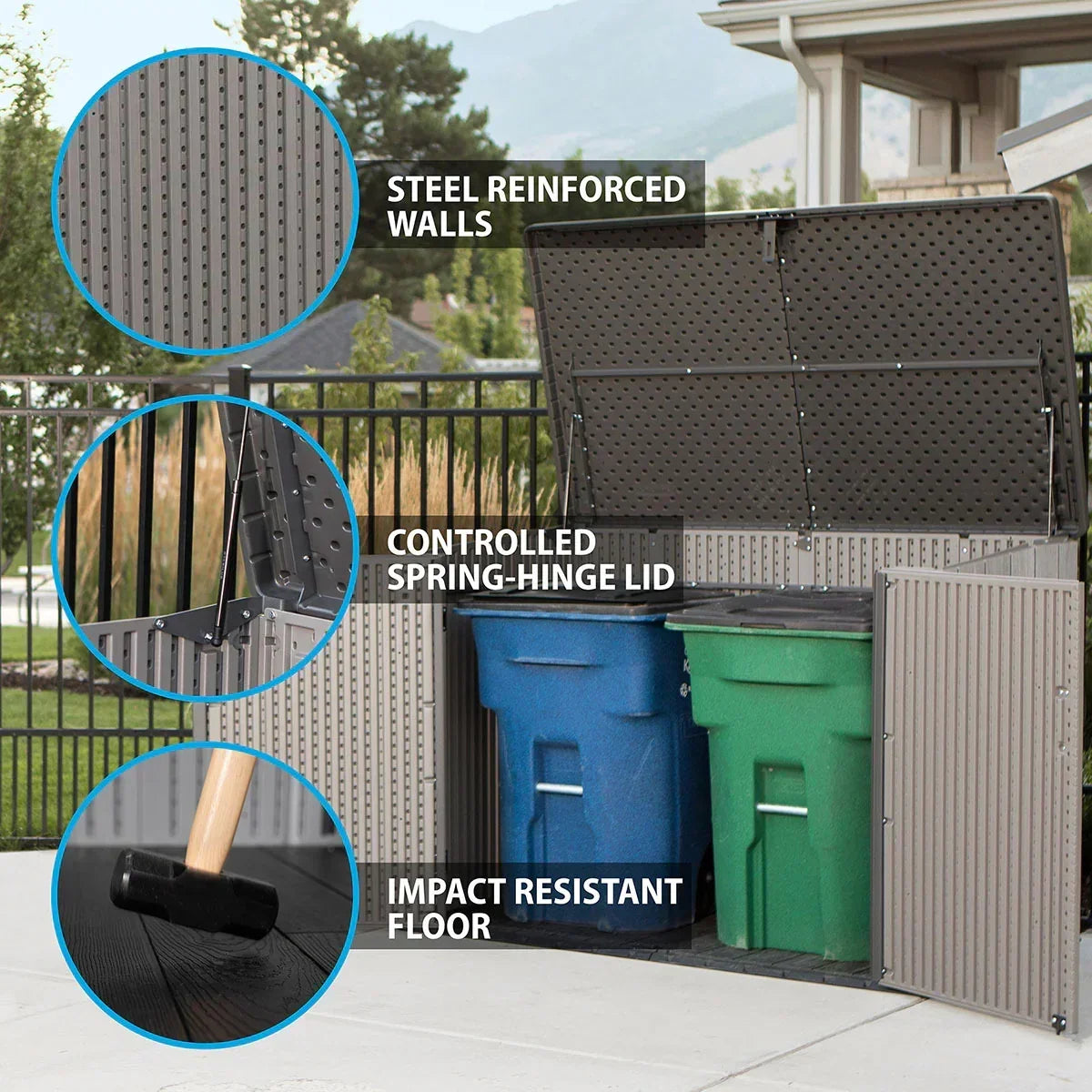 2026 Lifetime Caseta de almacenamiento horizontal 1.9 x 1.1 m – Capacidad 2.407 L