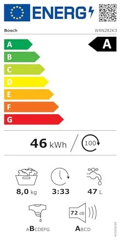 2025 Bosch WAN282K3. Serie 4. Lavadora de carga frontal. 8 kg. 1400 rpm. SpeedPerfect. máximo ahorro de energía y agua. función de añadir ropa.