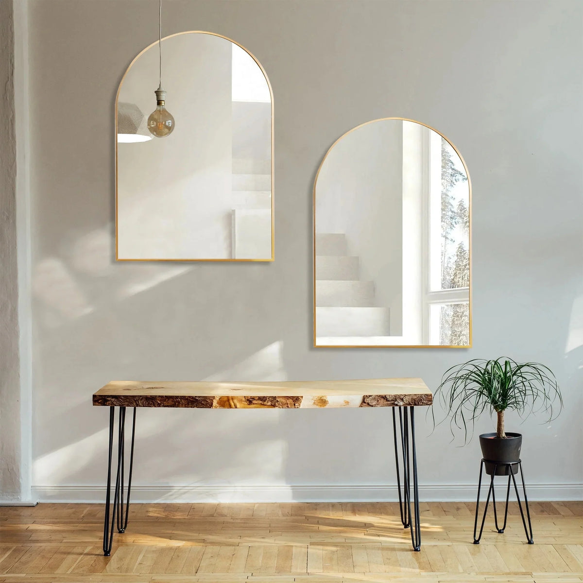 2 Pack 36x24 Inch Arched Bathroom Vanity Mirrors. Wall Mounted Decorative Mirrors for Bathroom and Bedroom
