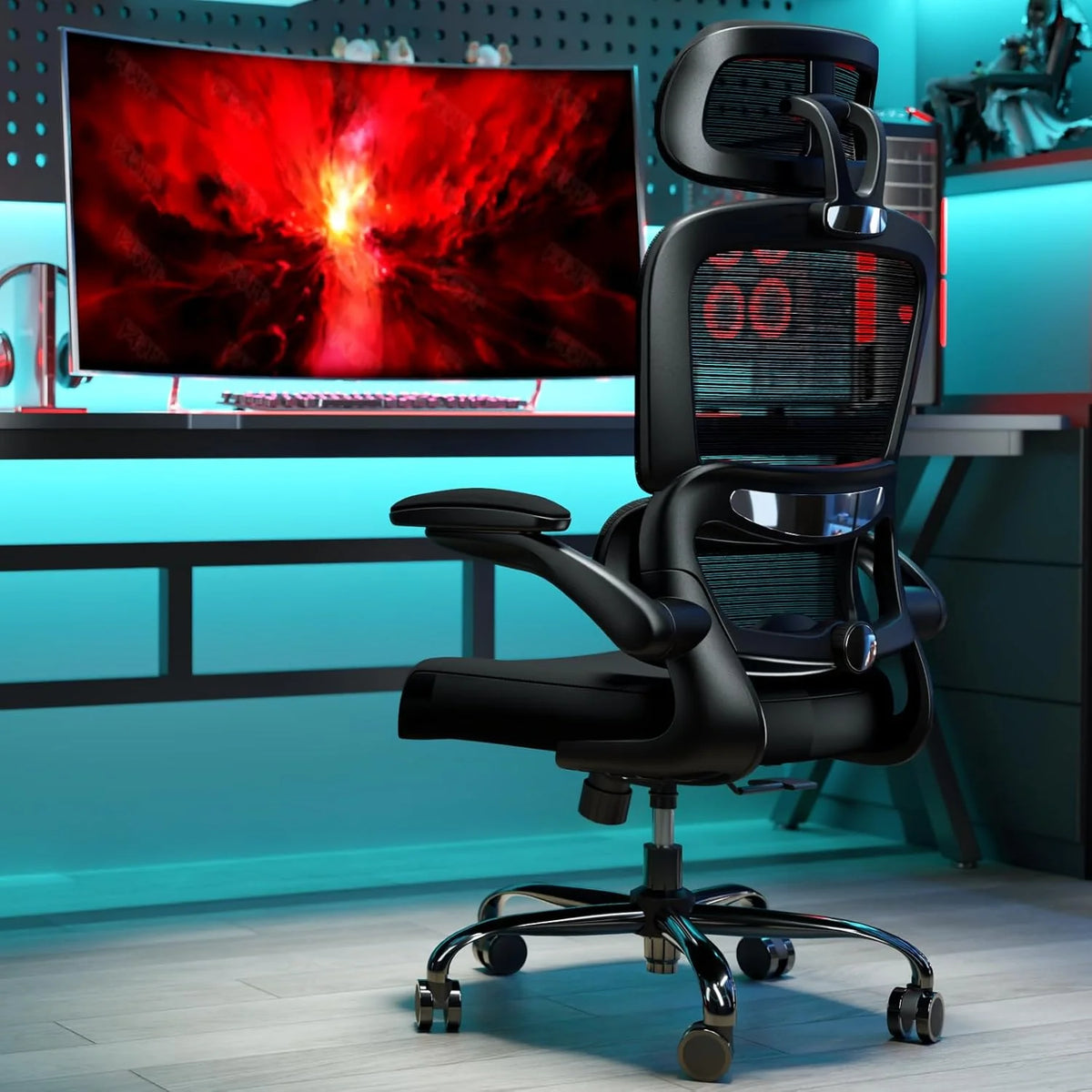 Office Chair Ergonomic Desk Chair. 330 LBS Home Mesh Office Desk Chairs with Wheels. Comfortable Gaming Chair. High Back Office Chair for Long Hours. Office Chair for Study and Work (Grey)