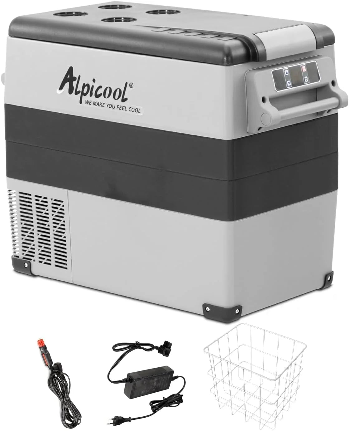 Alpicool CF55 55 Liter Kühlbox 12V tragbarer Mini-Kühlschrank elektrische Gefrierbox klein Gefrierschrank für Auto Camping. LKW. Boot und Steckdose