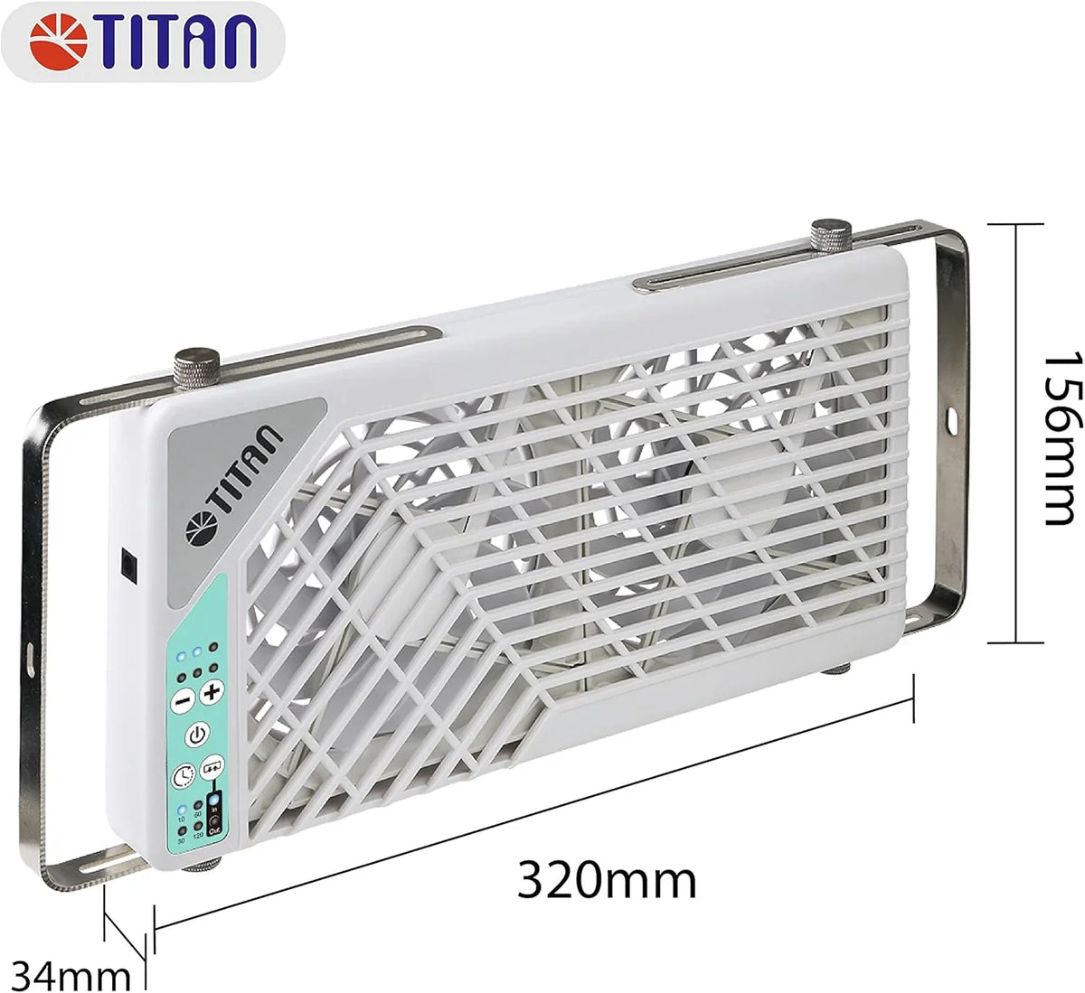 TITAN Leiser Dachventilator. 12 V Gleichstrom. 140 mm. doppelt. wendbar. Dachfensterventilator mit kabelloser Steuerung für Wohnmobil. Wohnmobil. TTC-