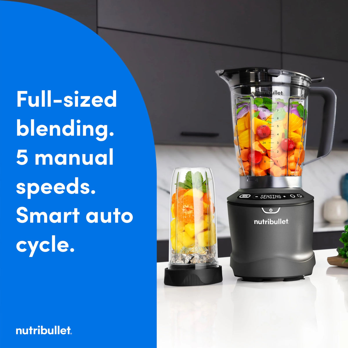 1400-Watt Blender Combo. Multi-Function Countertop Blender with Multiple Speed Settings. Gunmetal