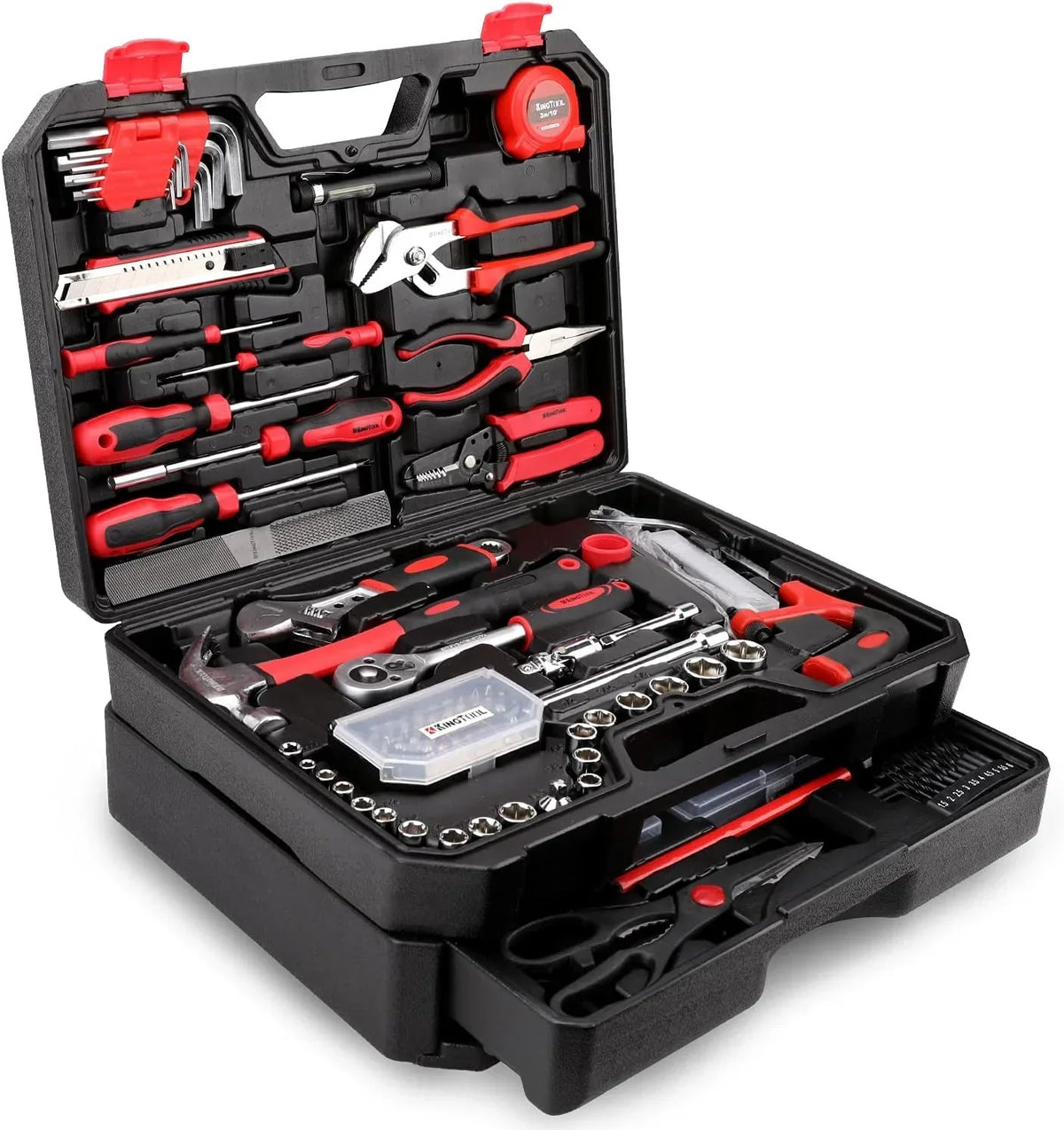 Home Tool Set Kit - 286 PCS Home Auto Repair Tool Kit with Rolling Tool Box. Mechanic Tool Sets with 21V Max Cordless Power drill. Perfect for