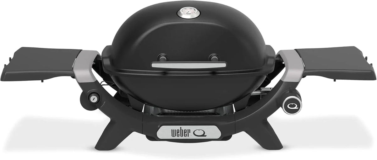 Weber Q 1200N Gasgrill mit Seitentischen/leichter Grill für Camping. Terrassen & Balkone mit Hochleistungsbrenner. porzellanemaillierten Gussrosten &
