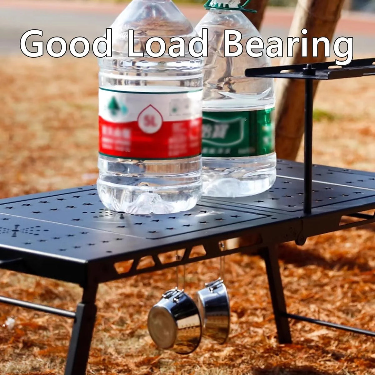 Folding Grill Table Metal Portable. Good Load-Bearing Capacity Items Can Be Hung on The Edge. Portable Camping Table. for Outdoor Picnic. BBQ. Cooking
