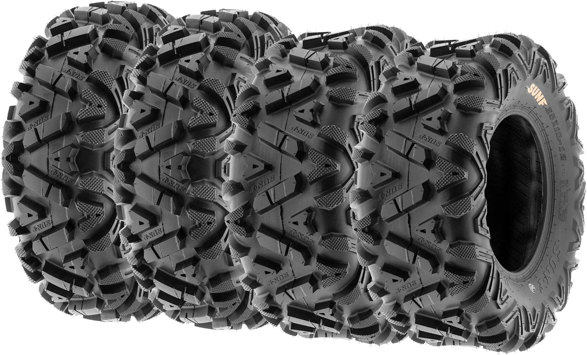 Set of 4 ATV UTV all-terrain Tires 25x8-12 Front & 25x10-12 Rear. 6 PR. Tubeless A033