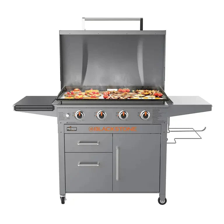 36 4-Burner Propane Griddle Station – 768 sq in Cooking Surface with Hood & Cabinet