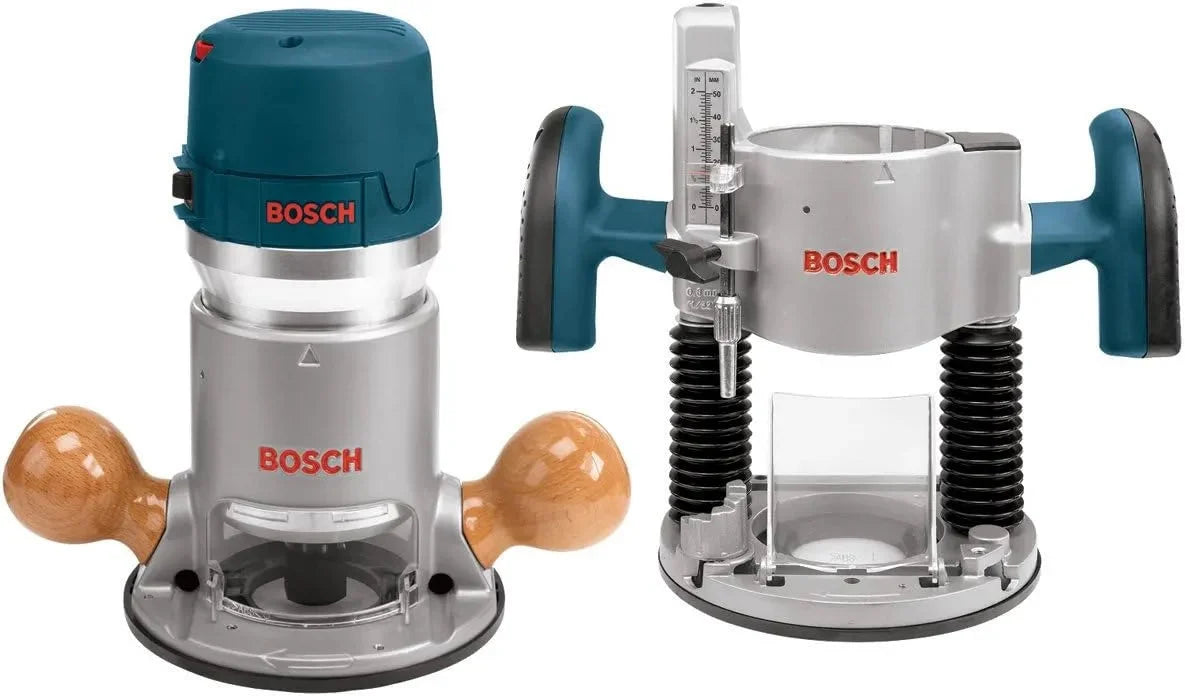 12-Amp 2.25 HP Wood Router Combo Kit with Plunge Router. Fixed Base and Variable Speed