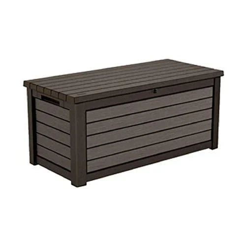 165 Gallon Weather Resistant Resin Deck Storage Container Box Outdoor Patio Garden Furniture. Brown
