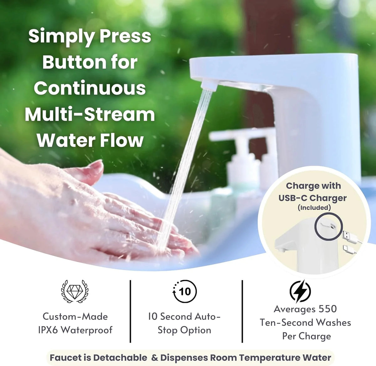 Mighty Sink Portable Sink: Patented Wash Station with Electronic Faucet | 2 Gallons | Easy Setup | Indoor & Outdoor Use | Ideal for Dishwashing. Camping Hygiene. Gardening. Pottery & More