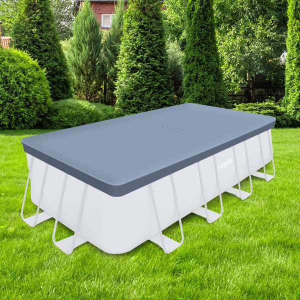 18ft Rectangular Pool Cover – Durable Above-Ground Cover for Oasis/Activity Pools. Gray