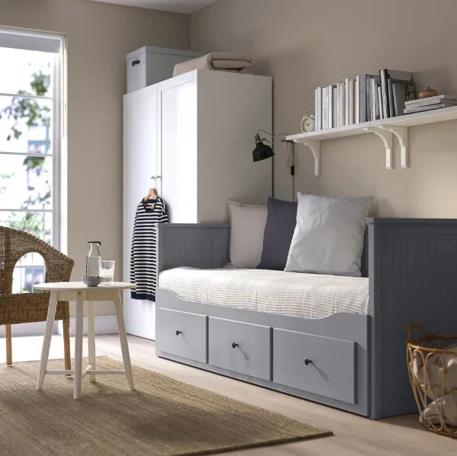 HEMNES Cama día con 3 cajones Gris. 80x200 cm