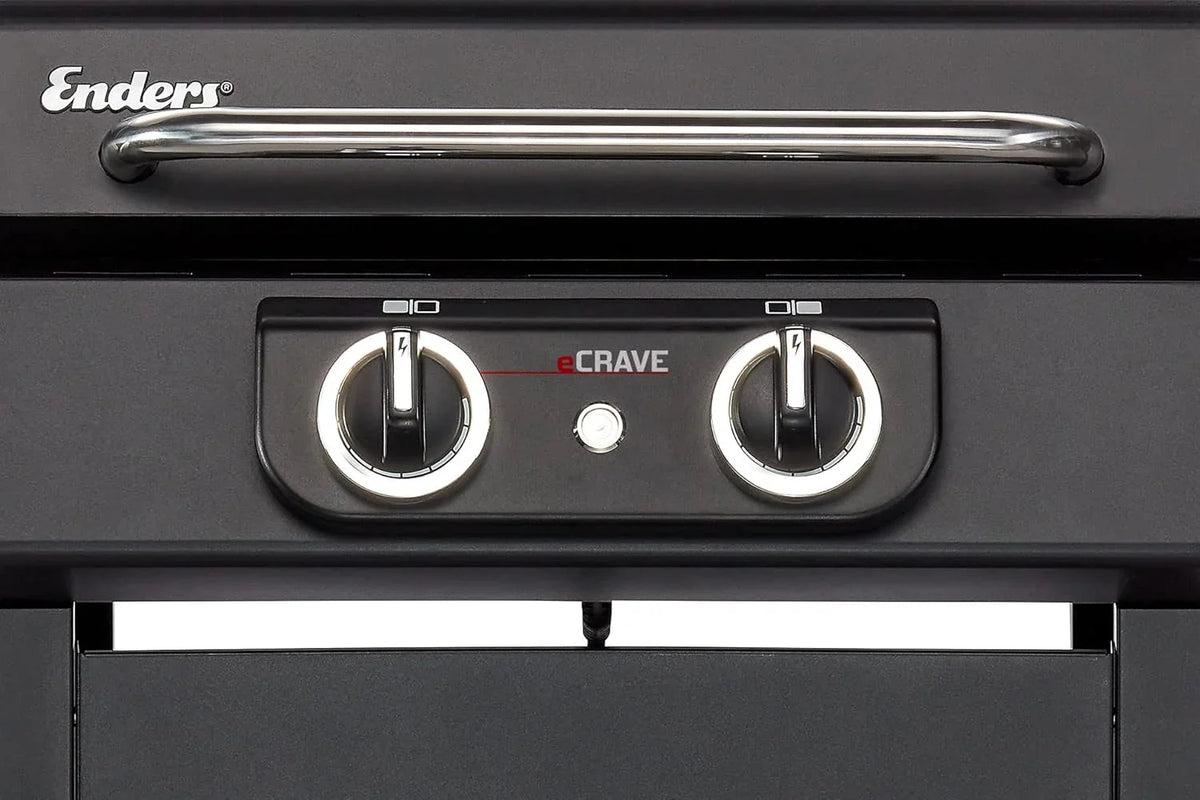 Enders Elektrogrill eCRAVE 2. mit Gussrost. Grillwagen mit viel Stauraum. SIMPLE CLEAN Reinigungssystem. 2 leistungsstarke Heizelemente. formstabile