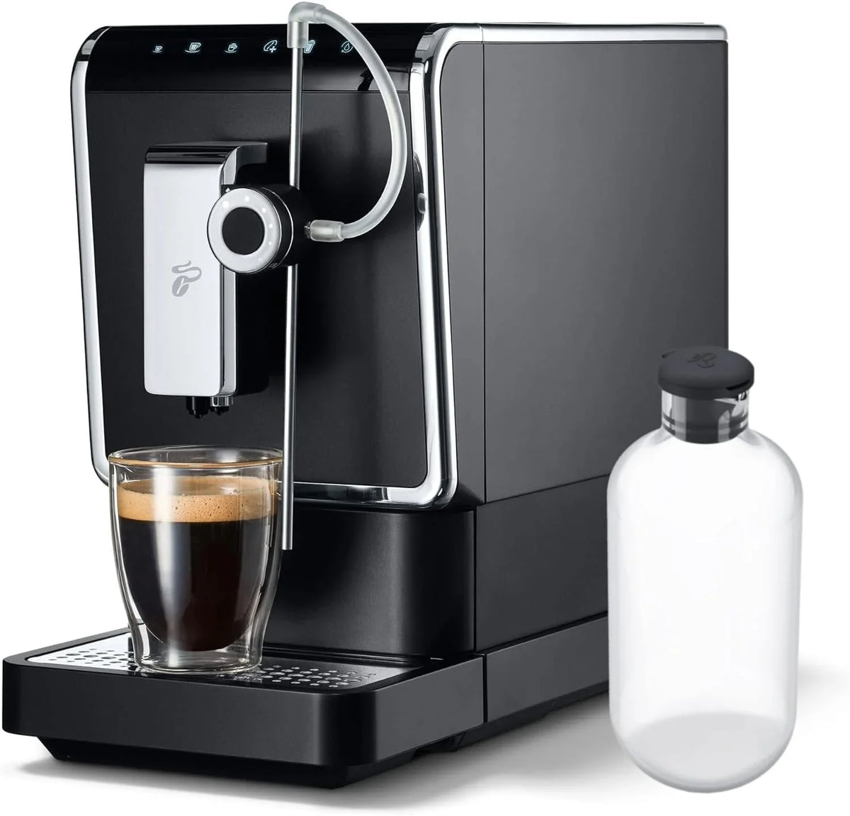 Tchibo Kaffeevollautomat Esperto Pro mit One Touch Funktion für Caffè Crema. Espresso und Milchspezialitäten. Anthrazit