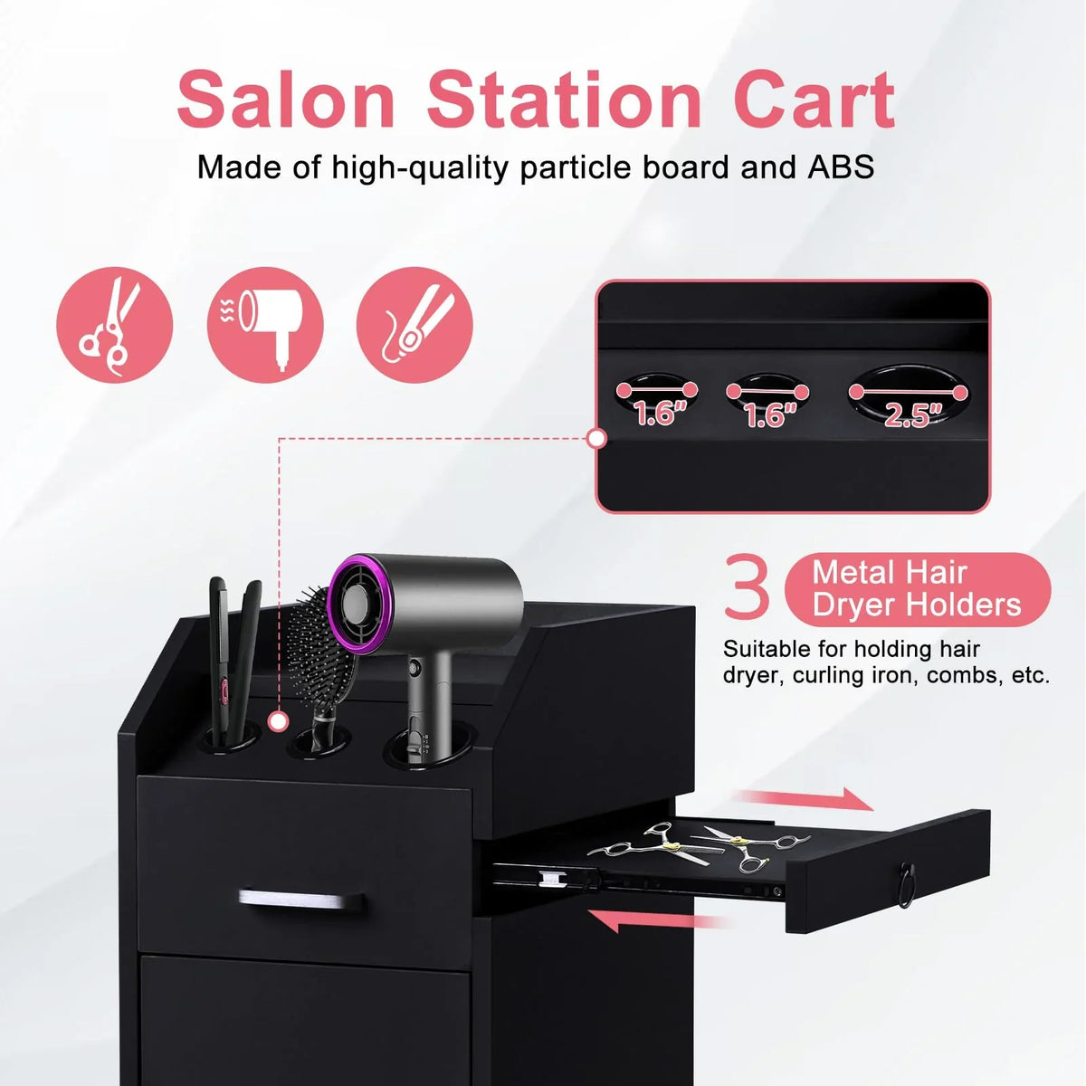 Winado Hair Salon Storage Cart with Wheels