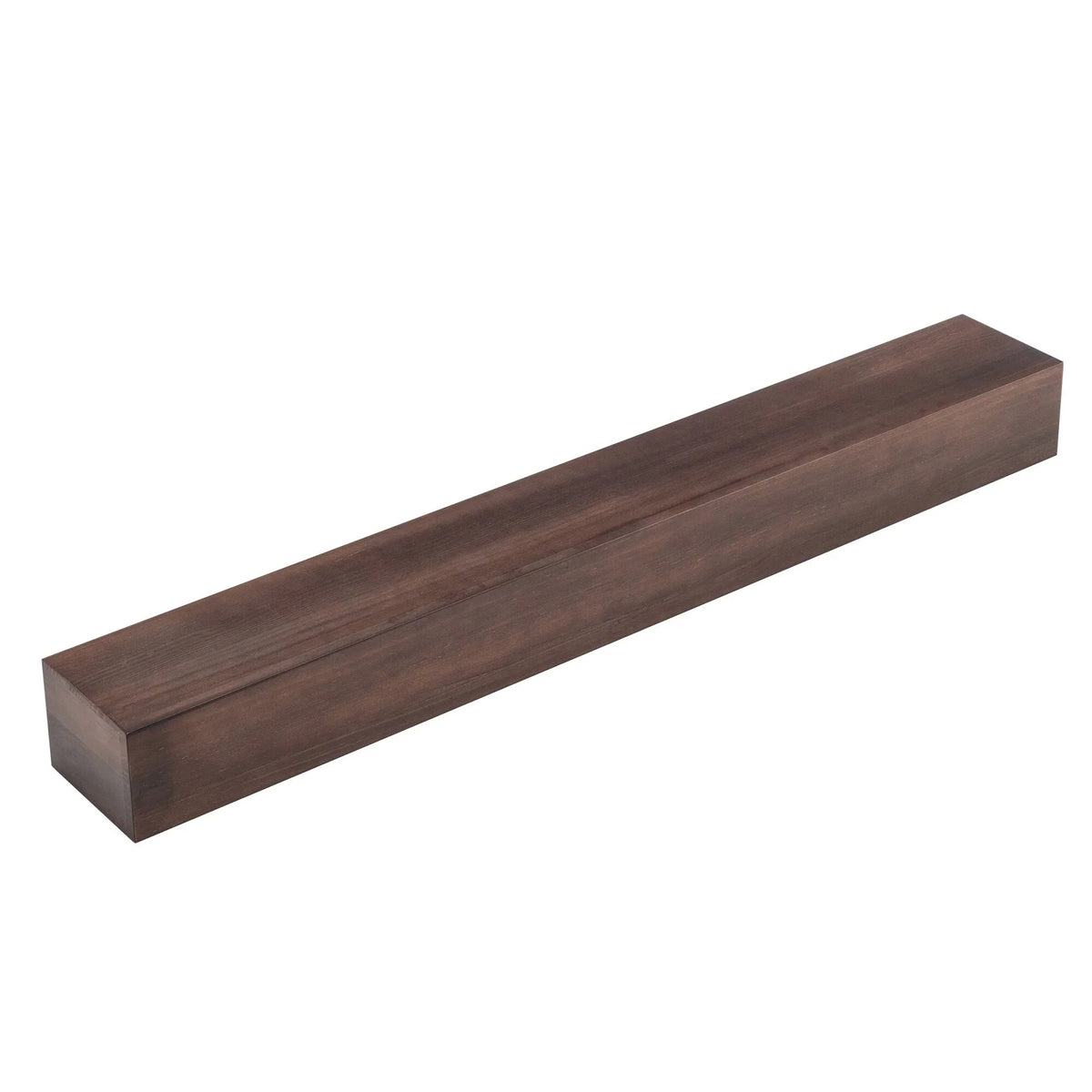72 Inch Solid Pine Fireplace Mantel. Wall Mounted Floating Shelf in Brown