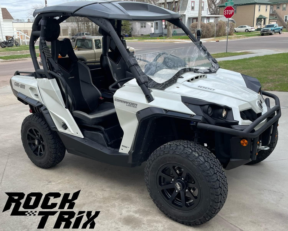 RT102 15in Wheels 15x7 4x137. 4+3 Offset. ATV UTV SxS Rims. Compatible with Can Am Commander Max Defender Max Pro Maverick X3 Maverick Trail. 4/137 Matte Black. Set of 4