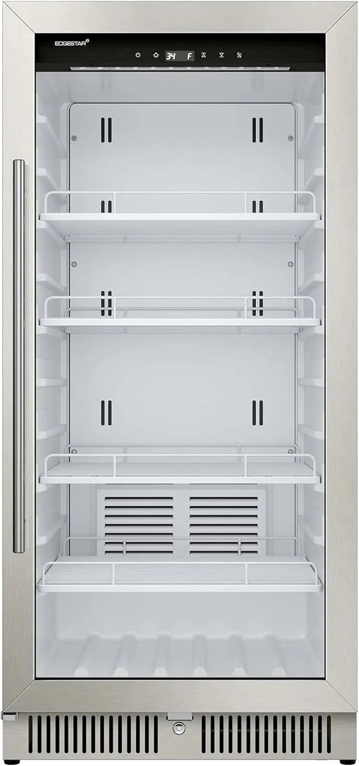 22 Wide 10.1 Cu. Ft. Commercial Beverage Merchandiser – Stainless Steel. Temp Alarm. Reversible Door