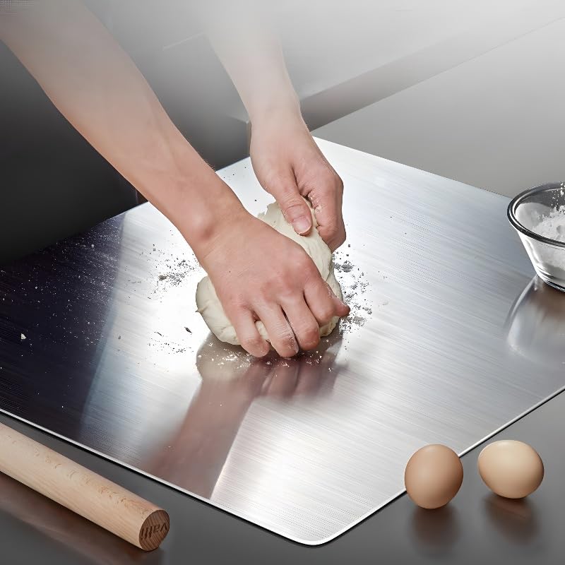 316 Stainless Steel Cutting Board.Cutting Boards for Kitchen.Chopping Board.Large Cutting Board for Chopping Meat.Vegetables.Fruits.Cheese 39.37 * 22.83in