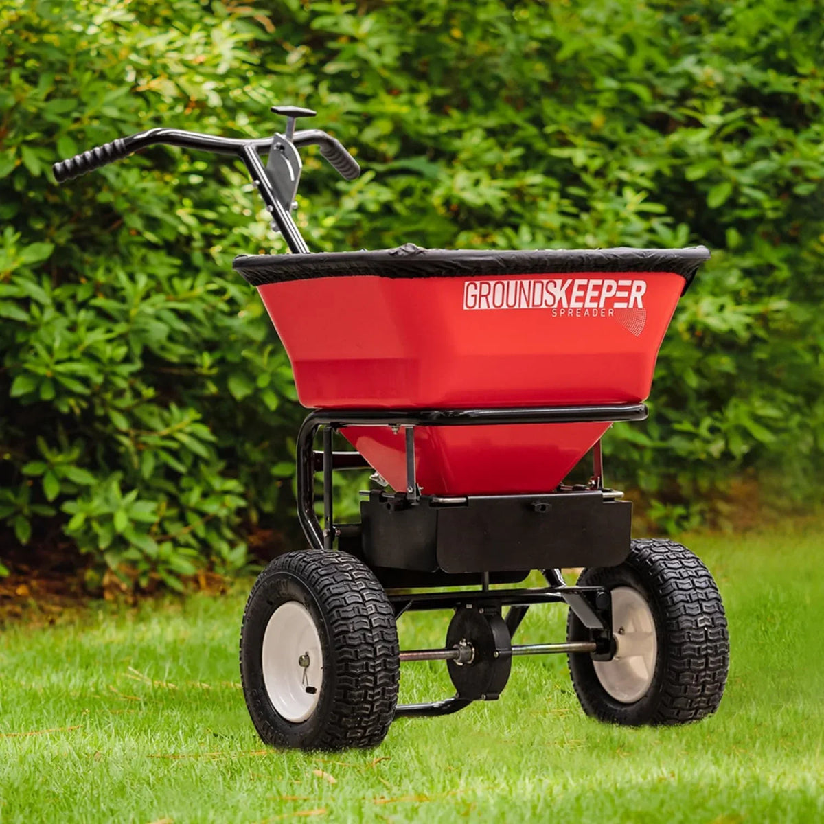 100-Lb. Walk-Behind Push Spreader for Grass Seed. Salt. De-Icer and Fertilizer