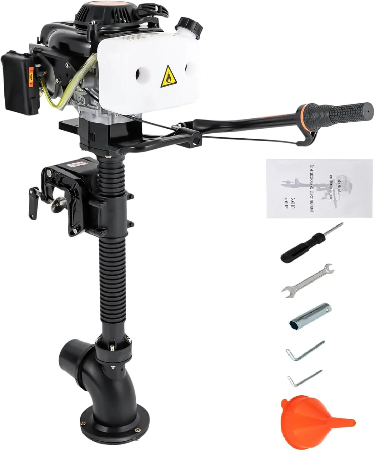 4 Stroke Outboard Motor. 4HP Heavy Duty Fishing Boat Engine with Wind Cooling CDI System. 55CC Jet Pump Boat Engine for Fishing Boats. Rubber Boats.