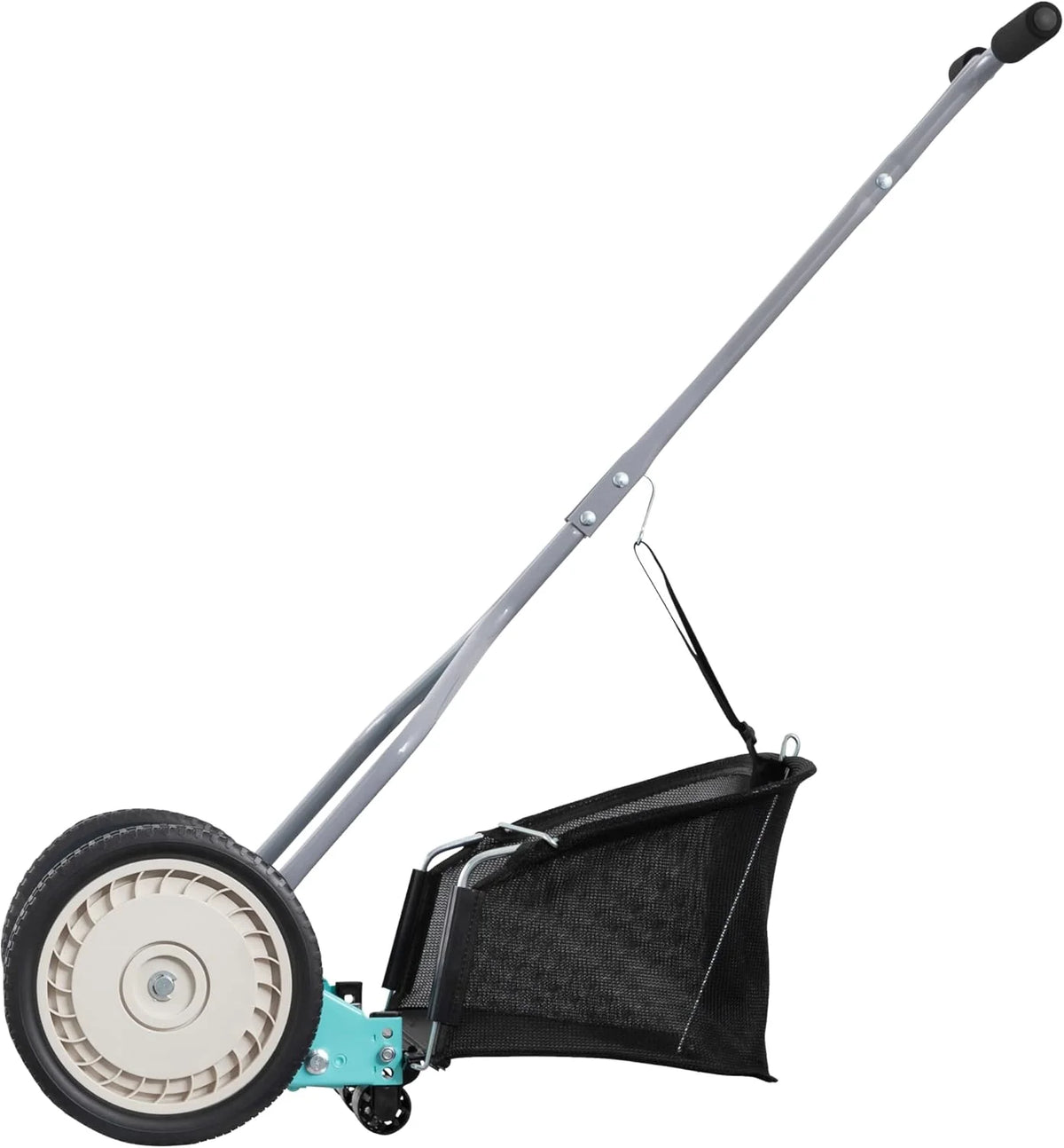 Mower Company 1725-16GC 16-inch 7-blade reel mower with grass debris collection device. designed specifically for lawns. green model