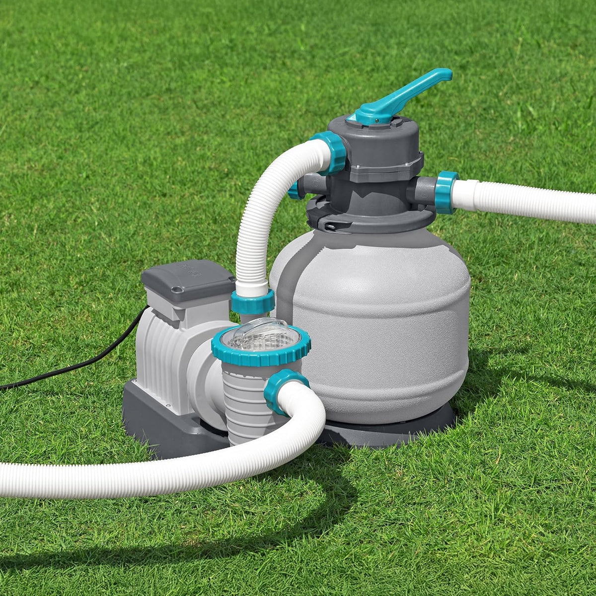 2.200 GPH Sand Filter Pump for Above Ground Pools. High Flow Swimming Pool Filtration System