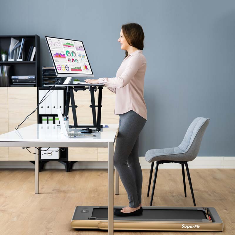 2-in-1 Folding Electric Treadmill. 2.25 HP. Under-Desk. with Dual Display and Smart App Control