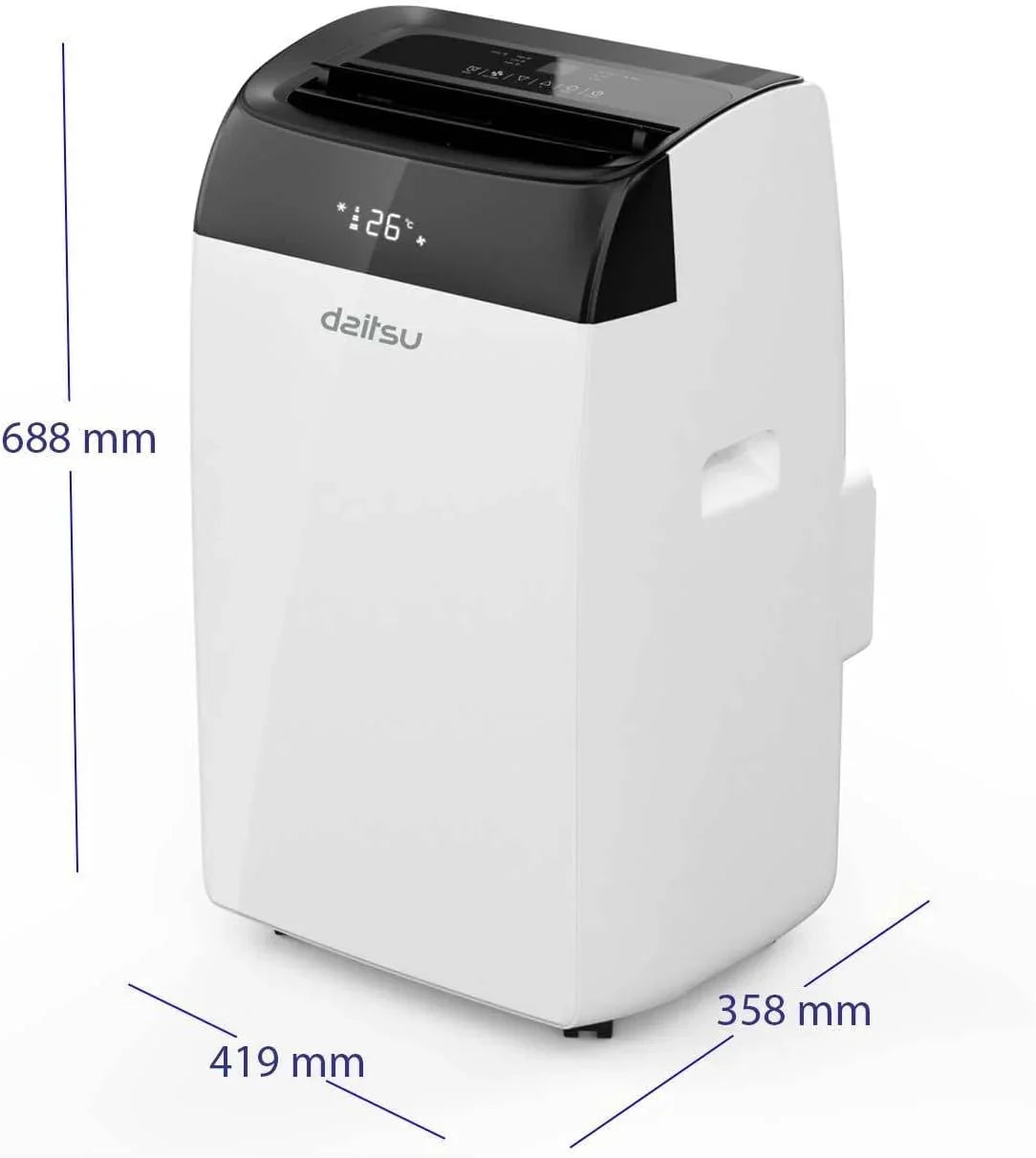 Daitsu - Aire Acondicionado Portátil Frío.Calor. Deshumidificador y Ventilador | 4 en 1 | Alisios Premium APD12FCX | Compacto y Silencioso | Mando a