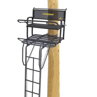 21-Foot 2-Person Ladder Treestand. Heavy-Duty Hunting Tree Stand with Ladder. Elevated Outdoor Hunting Platform