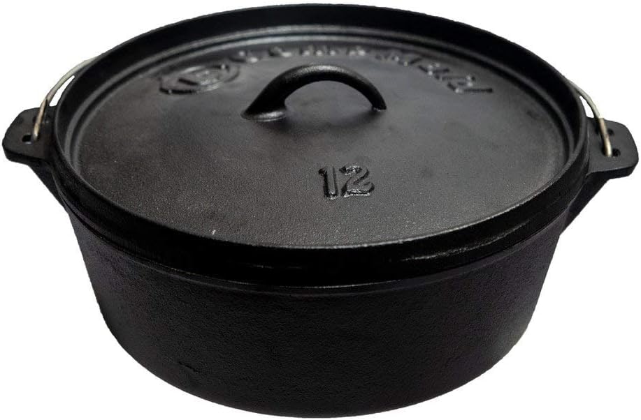 Outdoor Cooking Set - Dutch Oven and Tools Set - Charcoal Holder & Cast Iron Grill Accessories - Camping Grill Set - Outdoor Cooking Essentials - Camp Kitchen Equipment - (8 Piece Set)