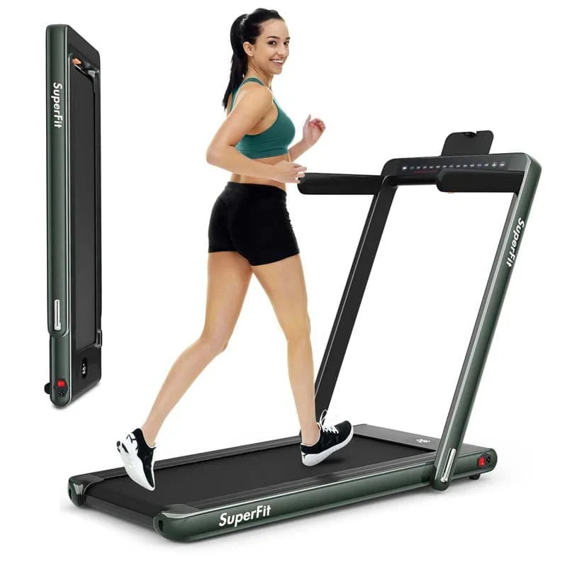 2-in-1 Folding Electric Treadmill. 2.25 HP. Under-Desk. with Dual Display and Smart App Control