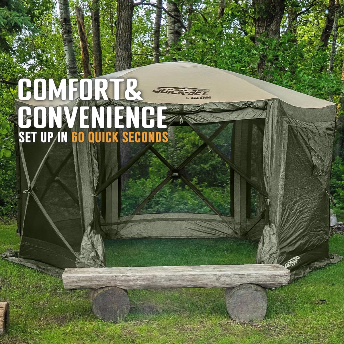 Screen Tent. Outdoor Camping Gazebo Canopy. Escape. 11.5'. Brown