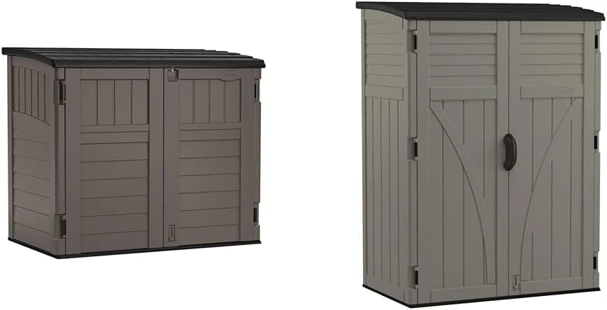 34 Cu. Ft. Horizontal Shed for Outdoor Storage w/Locking System. Stoney/Black