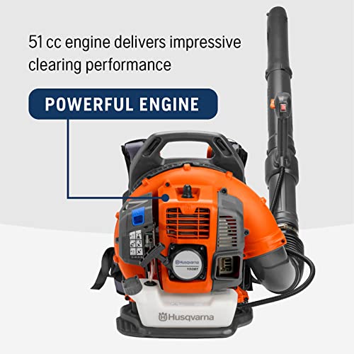 51cc Gas Backpack Leaf Blower. 2.16 HP. 765 CFM. 270 MPH. Ergonomic Design