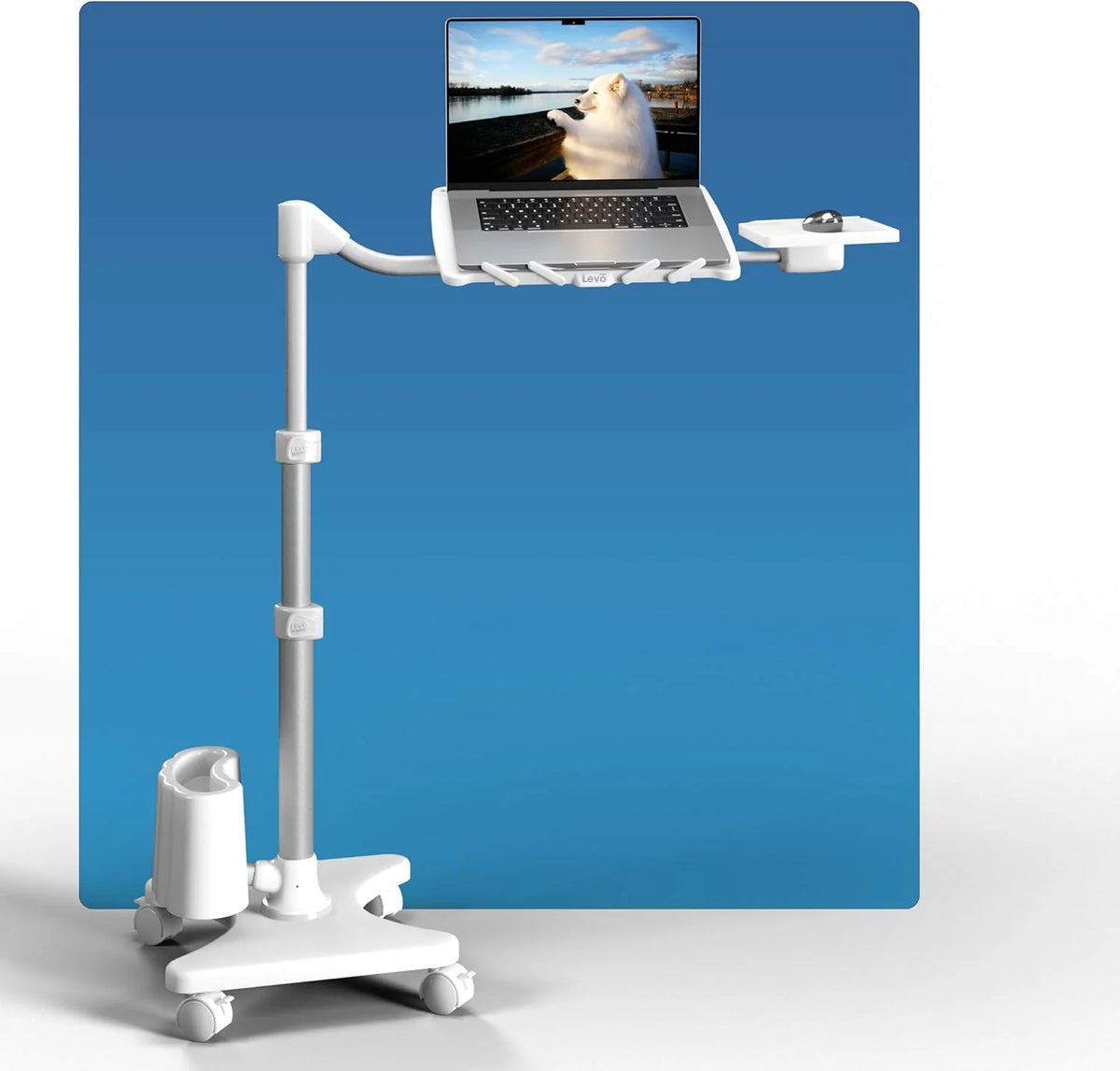 Adjustable laptop stand - Portable computer table and comfortable desk suitable for beds. sofas or offices - Portable mobile workstation. can be tilted - Suitable for devices under 16 inches - Brown and black