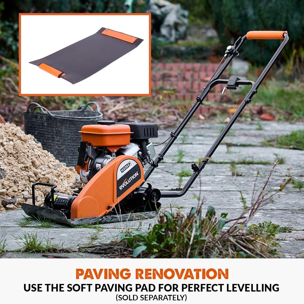 Electric Compactor Plate - Ideal For Levelling Pavement. Artificial Turf Ground Preparation. Patio. Blockwork. Sand. Soil & More